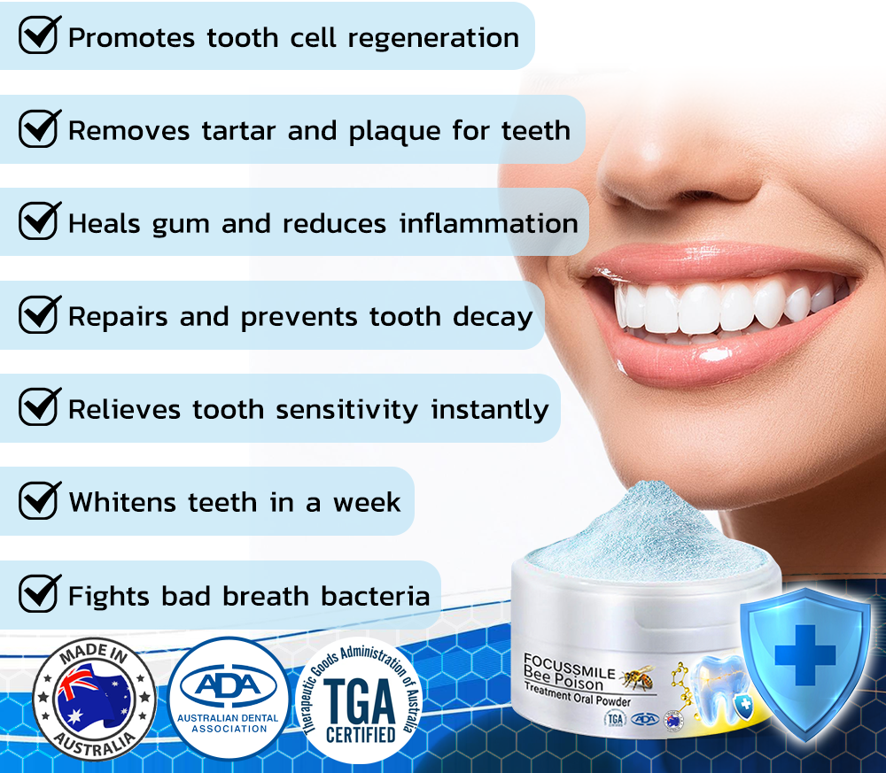 😍 🐝DIYSTAR™ Focussmile Bee Poison Treatment Oral Powder (🇦🇺ADA Recommended)