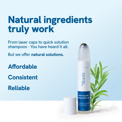 Advanced Hair Growth Roll-On Serum | 3% Rosemary | 2% Aminexil | 3% Redensy l 2% Anagain | Precision Scalp Applicator Paraben & Sulphate Free Non oily and mess free
