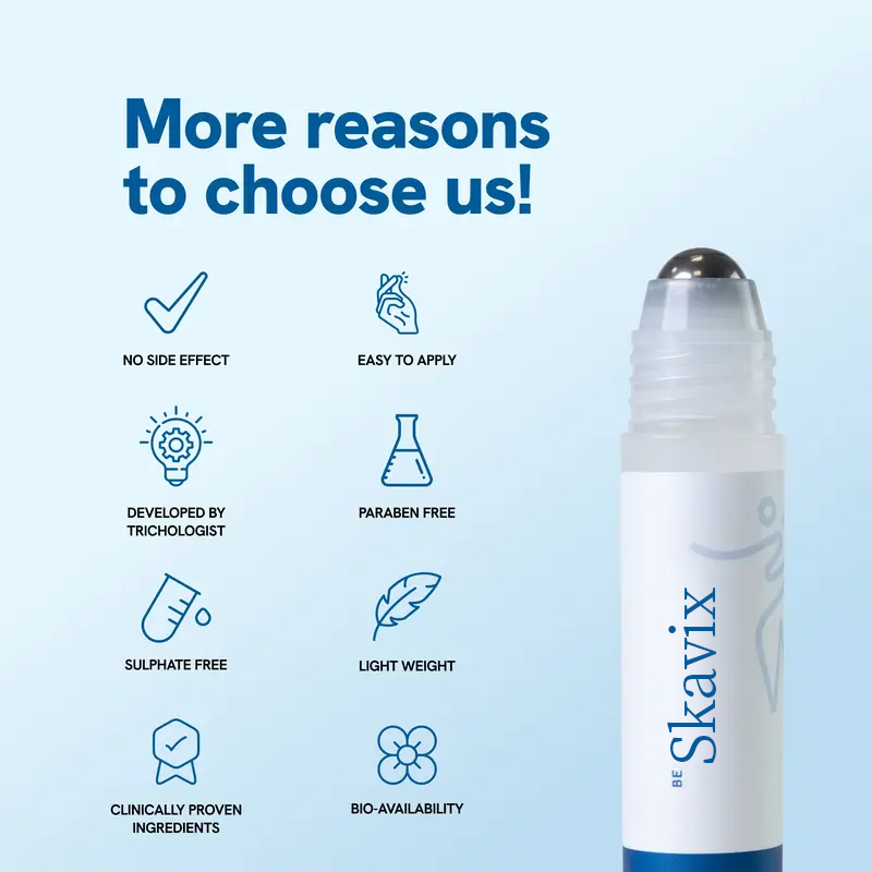 Advanced Hair Growth Roll-On Serum | 3% Rosemary | 2% Aminexil | 3% Redensy l 2% Anagain | Precision Scalp Applicator Paraben & Sulphate Free Non oily and mess free
