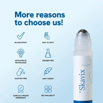 Advanced Hair Growth Roll-On Serum | 3% Rosemary | 2% Aminexil | 3% Redensy l 2% Anagain | Precision Scalp Applicator Paraben & Sulphate Free Non oily and mess free
